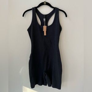 🖤SKIMS OUTDOOR MID THIGH ONESIE BODYSUIT WASHED ONYX S M